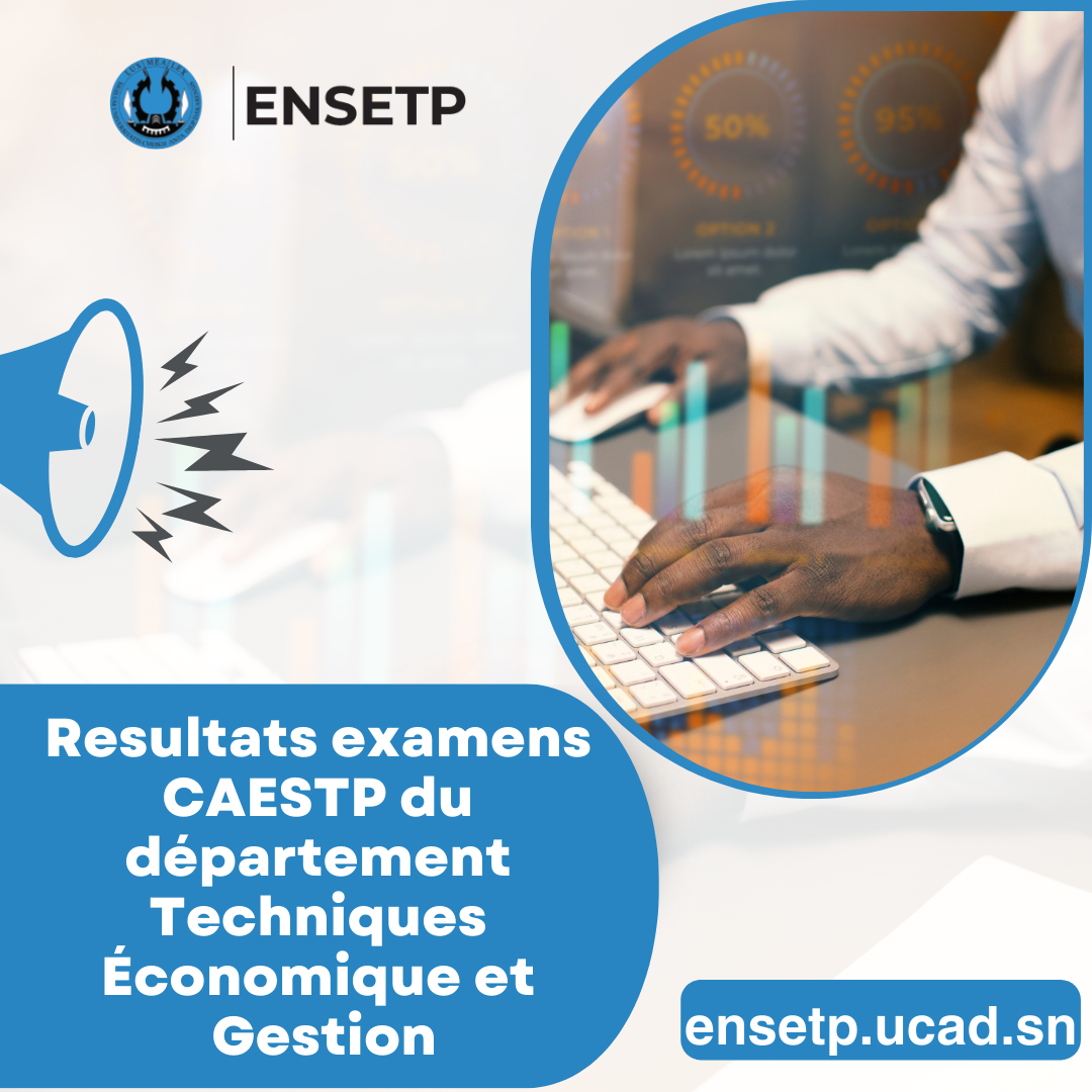 Resultats examens CAESTP du département Techniques Économique et Gestion